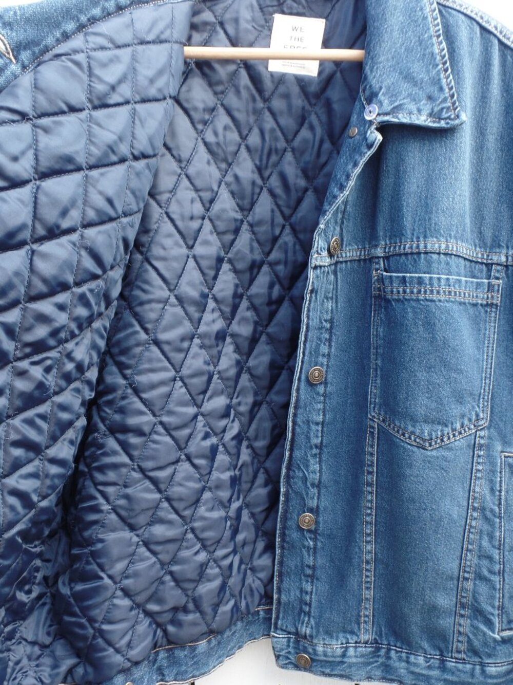 Free People Opal Swing Denim Jacket REMOVABLE Faux Fur Collar NWT XL - Picture 8 of 14
